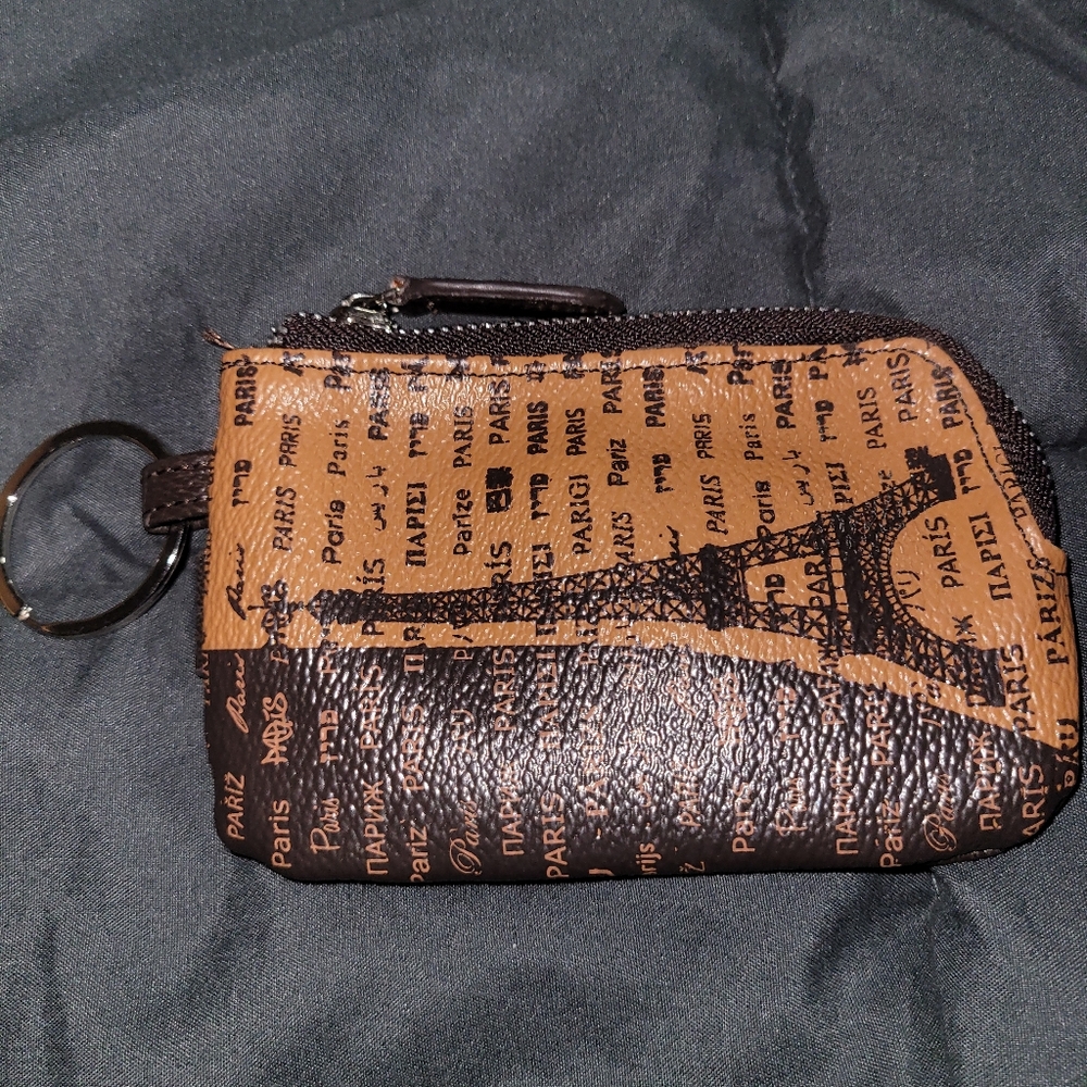 Marc Labat Paris Eiffel Tower Zipper Id Ket ring wallet